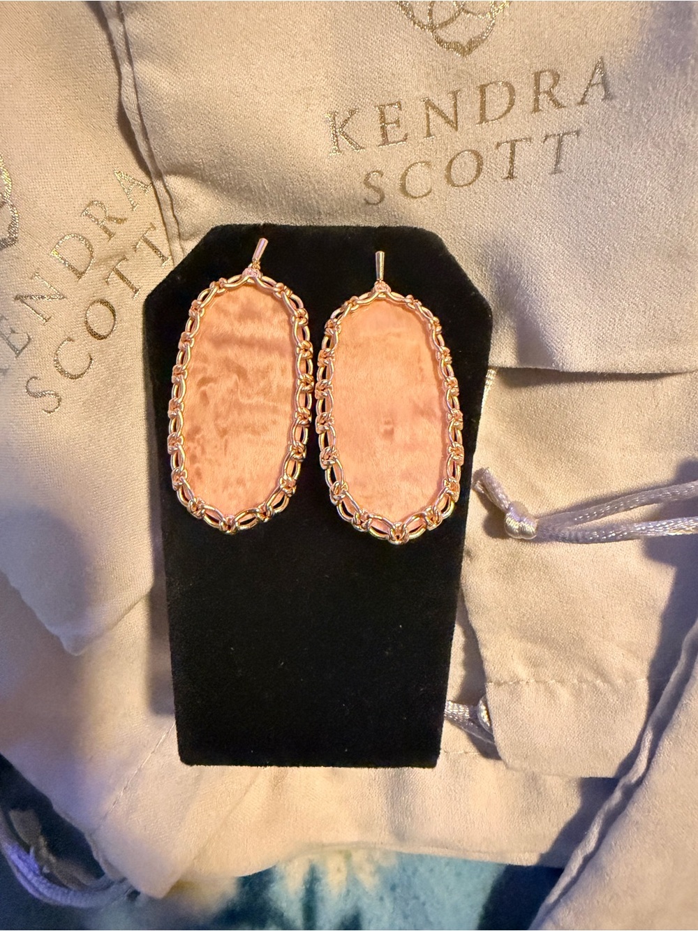 Kendra Scott Macrame Danielle earrings in rose gold